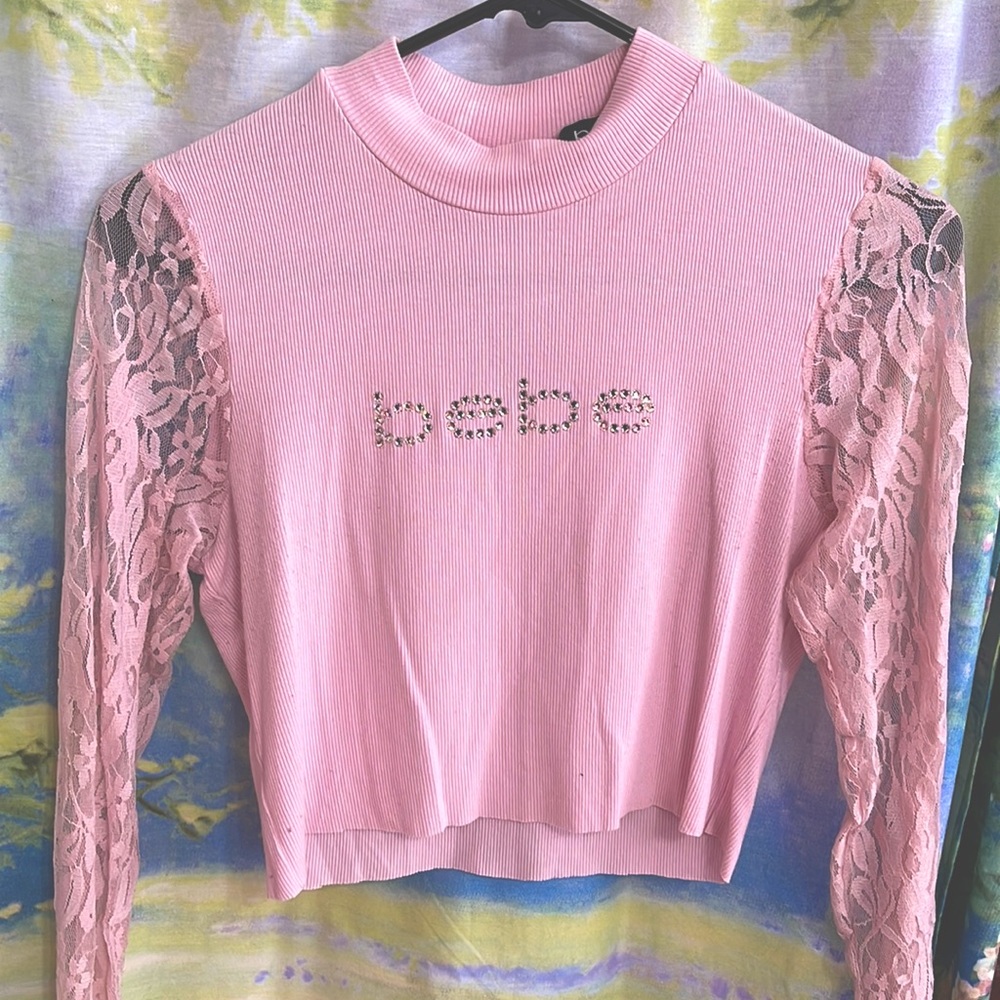 BEBE Y2K Cropped Blouse